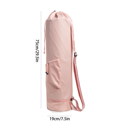 Pink Durable Yoga Mat Carry Bag - Multi-Functional Fitness Backpack with Wet Pocket(Mugs are filming props, not included) - Main Image