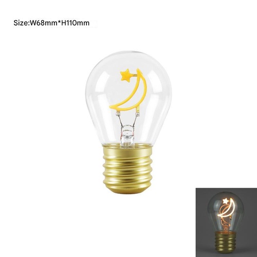 Star and Moon Shape Portable USB Rechargeable LED Bulb - Night Light & Festive Decor - Main Image