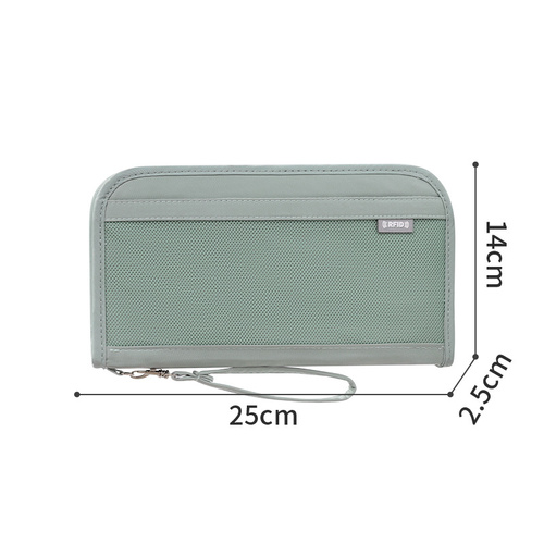 Green Portable RFID Blocking Travel Passport Holder with Large Capacity - Main Image