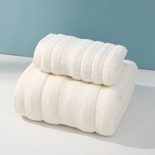 Beige Premium Soft Cotton Towels Set Absorbent, Quick-Dry, Comfortable and Durable, Available in Multiple Colors - Main Image