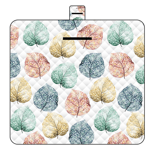 Thickened Waterproof Picnic Blanket - Portable Outdoor Beach Mat for Camping and Hiking 150*200cm(Leaves) - Main Image