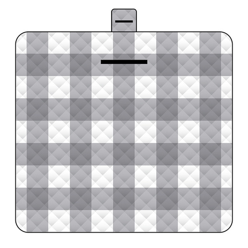 Thickened Waterproof Picnic Blanket - Portable Outdoor Beach Mat for Camping and Hiking 150*200cm(Gray plaid) - Main Image