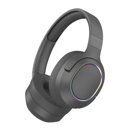 Gray P2963 Wireless Bluetooth Headphones with LED Light, Hi-Fi Sound, and Sport Design - Main Image