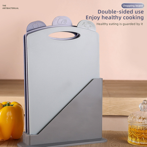 Double-Sided Antibacterial Kitchen Chopping Board Set with Non-Slip Base and Food-Specific Tabs - 3-Piece Set - Main Image