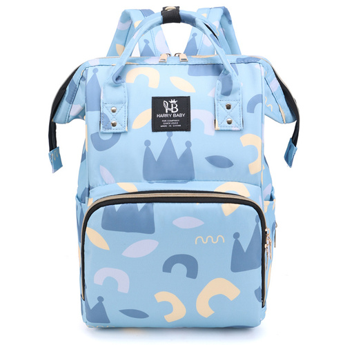 Large Capacity Multi-Functional Baby Diaper Backpack - Stylish and Travel-Friendly Mummy Bag  Crown Blue - Main Image