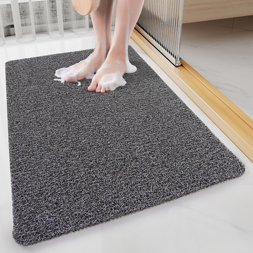 Black Non-Slip Loofah-Style Bathroom Mat - Quick-Dry and Soft 40*60cm - Main Image
