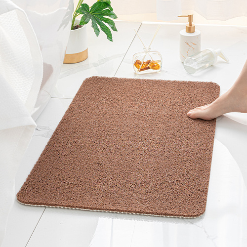 Brown Non-Slip Loofah-Style Bathroom Mat - Quick-Dry and Soft 44*75cm - Main Image