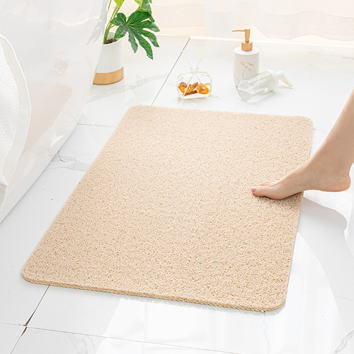 Beige Non-Slip Loofah-Style Bathroom Mat - Quick-Dry and Soft 44*75cm - Main Image