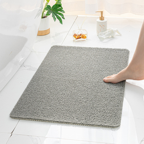 Gray Non-Slip Loofah-Style Bathroom Mat - Quick-Dry and Soft 44*75cm - Main Image