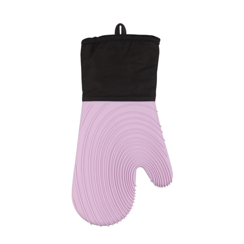Purple Spiral Pattern Silicone Oven Mitts - Heat Resistant and Non-Slip Design (1 Pair/2 PCS) - Main Image
