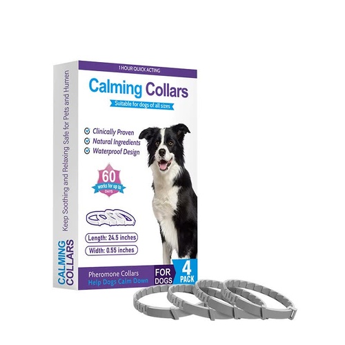 Gray Calming Collars for Dogs - Natural Stress Relief, Adjustable, 4 Pack - Main Image