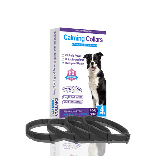 Black Calming Collars for Dogs - Natural Stress Relief, Adjustable, 4 Pack - Main Image