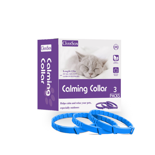 Blue Calming Collars for Cats - Natural Anxiety Relief, Adjustable, 3 Pack (2 set/6PCS) - Main Image