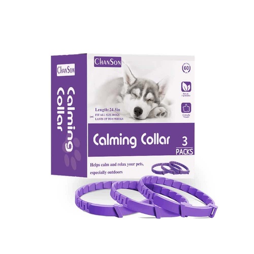 Purple Calming Collars for Dogs - Natural Stress Relief, Adjustable, 3 Pack (2 set/6PCS) - Main Image