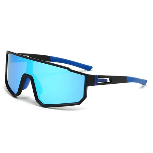 UV400 Sports Sunglasses with Polarized TAC Lens - Black/Blue - Main Image