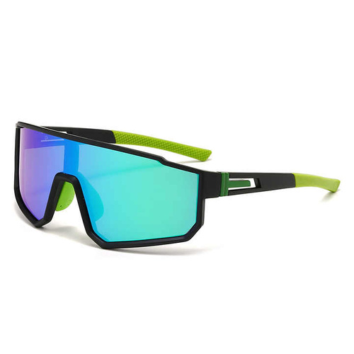 UV400 Sports Sunglasses with Polarized TAC Lens - Black/Green - Main Image