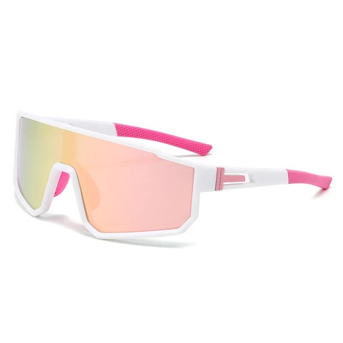 UV400 Sports Sunglasses with Polarized TAC Lens - White/Pink - Main Image