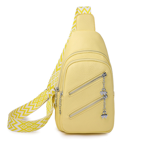 Waterproof Crossbody Sling Bag with Adjustable Strap - Yellow - Main Image