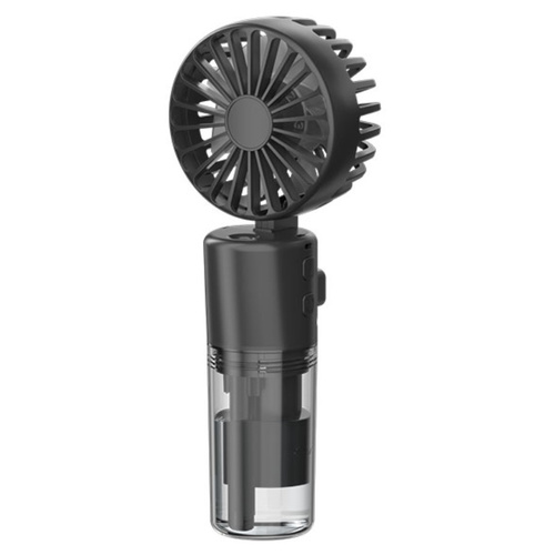 Portable 4-Speed Mini Spray Fan with Moisturizing Function - F2 Black (2PCS) - Main Image