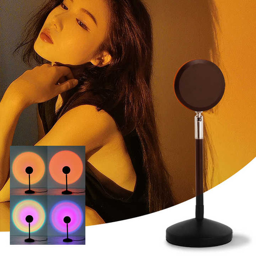 UFO RGB Sunset Projection Lamp with 16 Colors and Remote Control - Black - Main Image