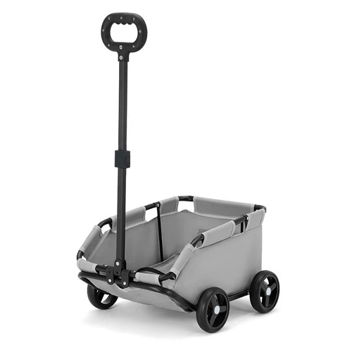 Gray Foldable Pet Travel Wagon for Small Dogs - Lightweight and Portable - Main Image