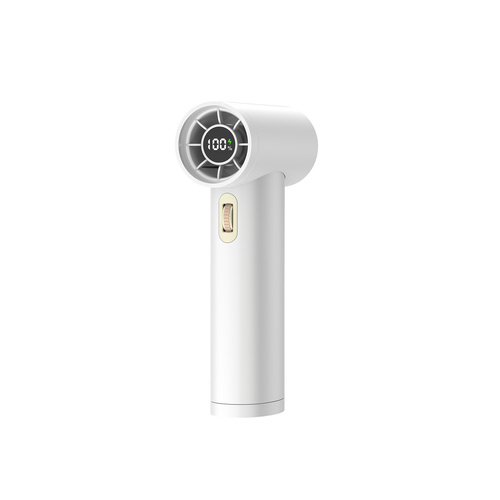 White Portable High-Speed Turbo Fan with 2000mAh Battery and Multiple Attachments - Main Image