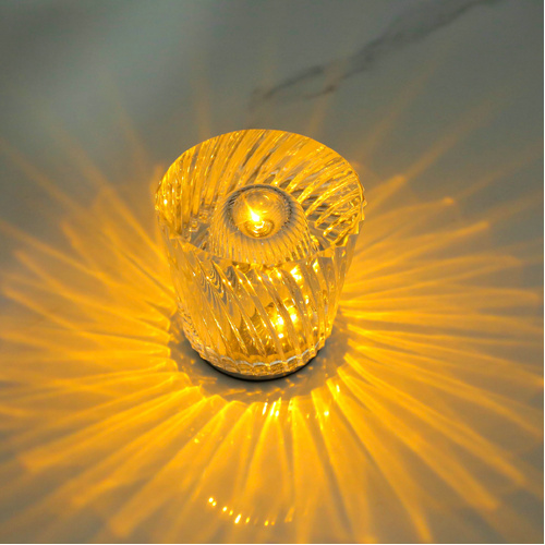 Crystal LED Table Lamp with Starburst Effect, Rechargeable and Portable Design,Type C 90mm (H) *88mm (W) - Main Image