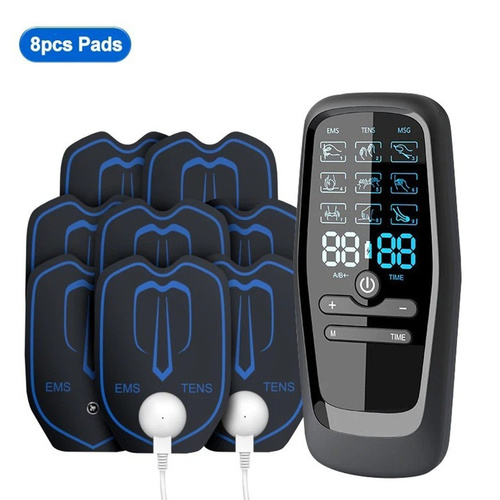Dual Output EMS/TENS Massage Device with 9 Modes and Type-C Charging, (8 Adhesive Pads) - Main Image
