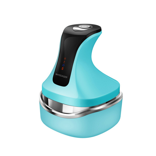 Blue Rechargeable Electric Scalp Massager with Adjustable Speeds and LED Therapy - Main Image