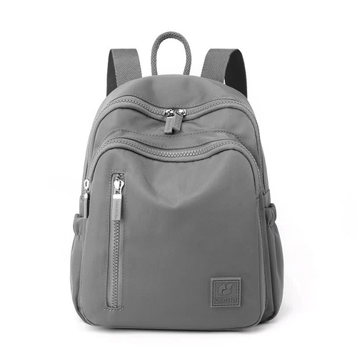 Gray Mini Nylon Multi-Compartment Backpack - Lightweight and Stylish Everyday Bag - Main Image