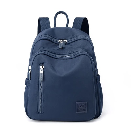 Blue Mini Nylon Multi-Compartment Backpack - Lightweight and Stylish Everyday Bag - Main Image