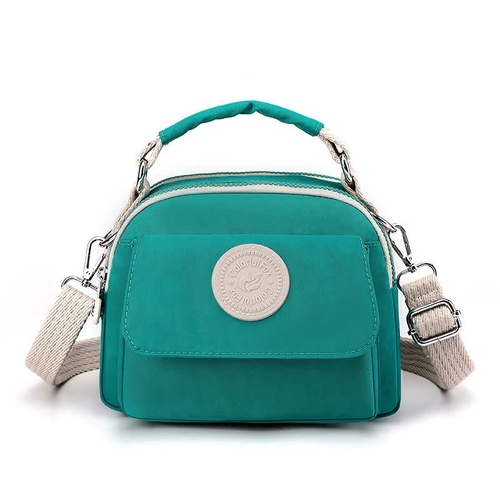 Green Compact Nylon Crossbody Bag - Stylish and Versatile Shoulder Purse - Main Image