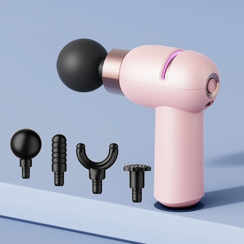 LC-005-Pink Portable Mini Massage Gun - Quiet Muscle Massager with 6 Speeds - Main Image