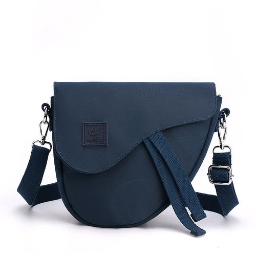 Blue Compact Nylon Crossbody Shoulder Bag - Stylish and Lightweight Sling Purse - Main Image