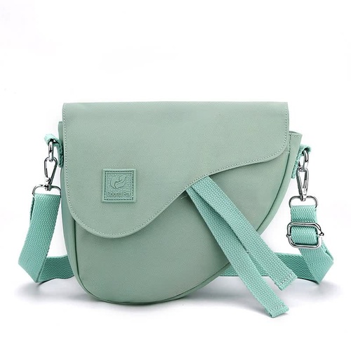 Green Compact Nylon Crossbody Shoulder Bag - Stylish and Lightweight Sling Purse - Main Image