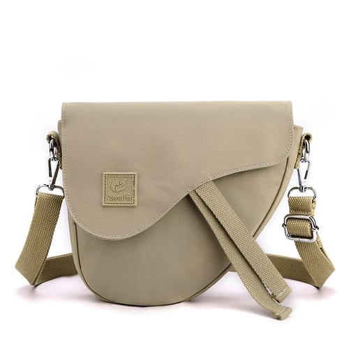 Apricot Compact Nylon Crossbody Shoulder Bag - Stylish and Lightweight Sling Purse - Main Image