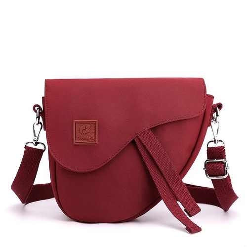 Red Compact Nylon Crossbody Shoulder Bag - Stylish and Lightweight Sling Purse - Main Image