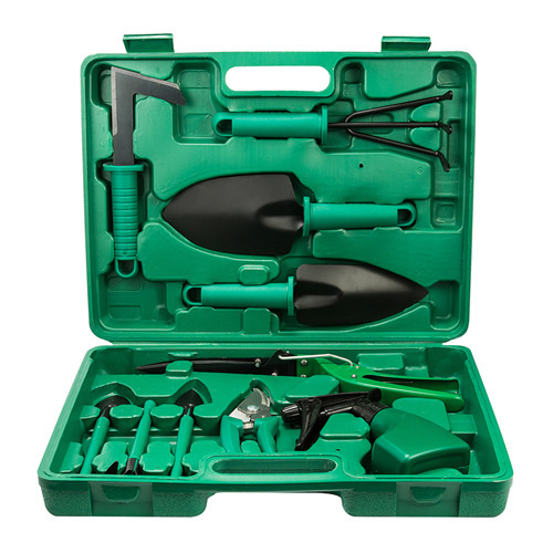 YL/L10 Green 10-Piece Floral Gardening Tool Set with Carrying Case - Durable and Stylish - Main Image