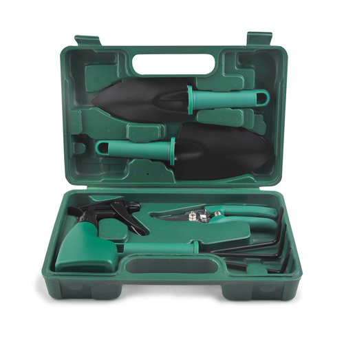 YL/L05 Green 5-Piece Compact Gardening Tool Set with Durable Case - Essential for Home Gardens - Main Image