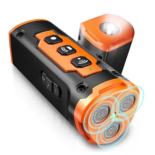 Orange Multifunctional Ultrasonic Dog Repeller & Flashlight - Long-Range SOS Emergency Light - Main Image