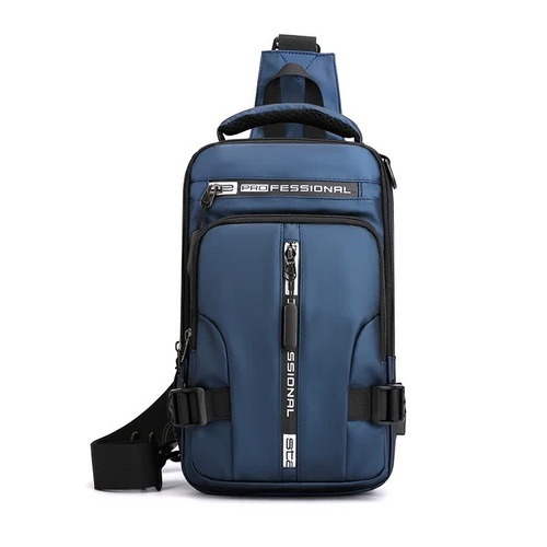 Blue Compact Multi-Function Nylon Chest Bag - Stylish and Practical - Main Image