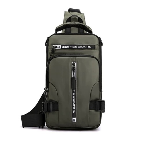 Green Compact Multi-Function Nylon Chest Bag - Stylish and Practical - Main Image