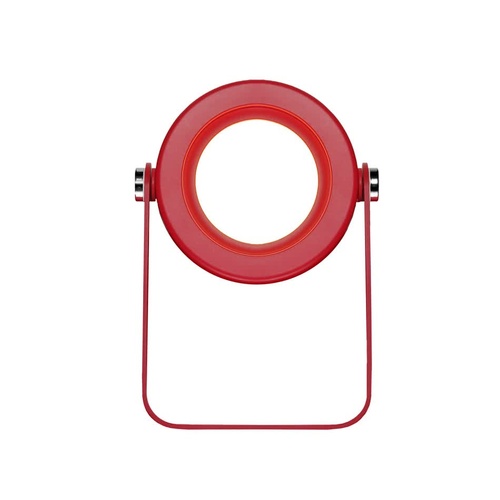 Red Transformable Lantern Desk Lamp with USB Rechargeable Battery - Touch Control, 3 Brightness Levels, 0.3W - Main Image