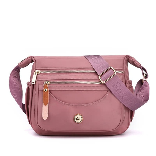 Purple Nylon Crossbody Bag with Multiple Compartments - Compact and Stylish Design - Main Image