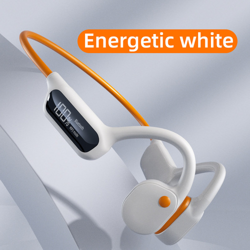 White Waterproof Bone Conduction Bluetooth Headset - 32GB Memory, Lightweight & Durable for Sports - Main Image
