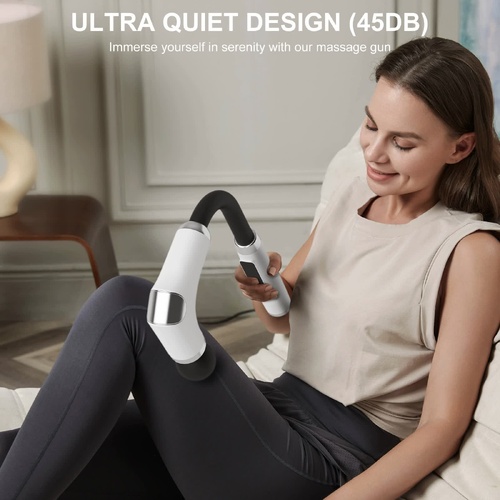Long-Handle Percussion Massage Gun - Adjustable Speed Muscle Relaxation Device( Four Massage Heads) - Main Image