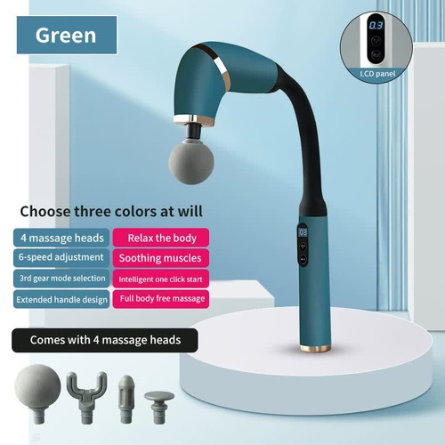 Green Portable Elbow Massage Gun - 2000 mAh Muscle Relaxation Tool - Main Image