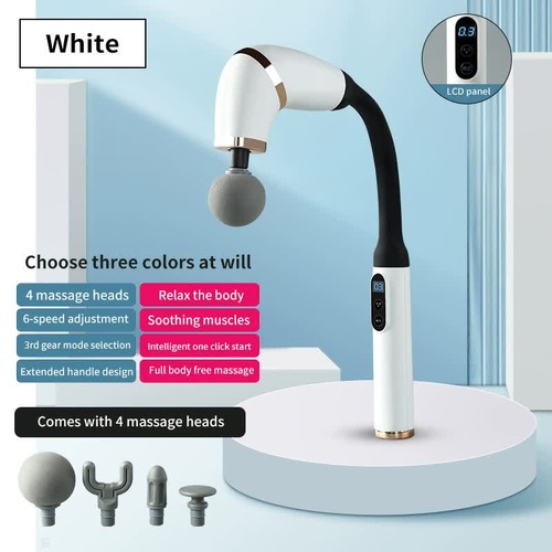 White Portable Elbow Massage Gun - 1200 mAh Muscle Relaxation Tool - Main Image