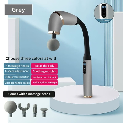 Gray Portable Elbow Massage Gun - 1200 mAh Muscle Relaxation Tool - Main Image