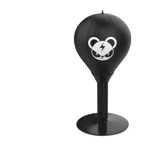 Adjustable Desktop Punching Speed Ball - Durable PU Leather, Stable Base (Bear pattern and Boxing gloves not included) - Main Image